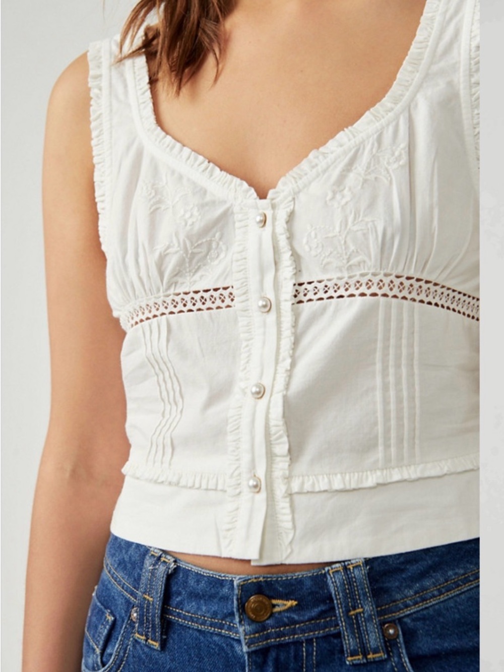 Free People Kerry Embroidered Tank. Size XS - Picture 3 of 8